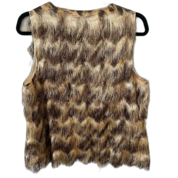 Chico’s Travelers Collection Vest Women’s Size 1 Color Brown Faux Fur - Picture 4 of 11